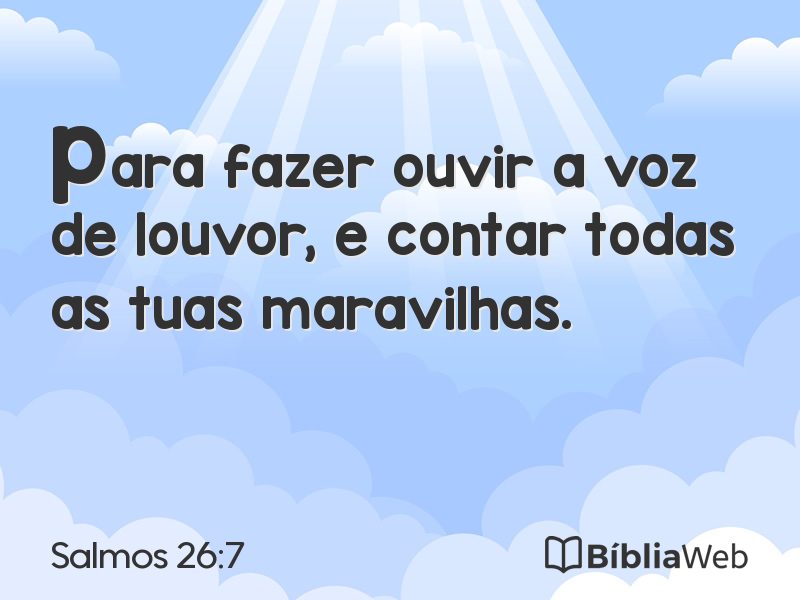 Salmos 26:7 em imagem para compartilhar