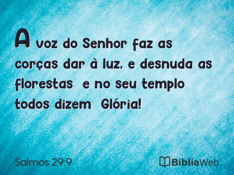 Salmos 29:9 em imagem para compartilhar
