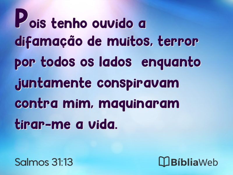 Salmos 31:13 em imagem para compartilhar