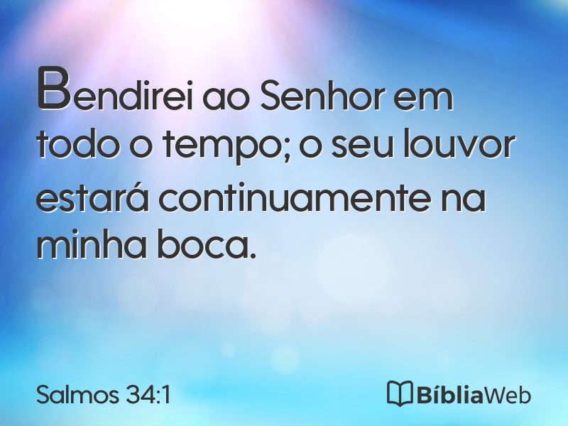 Salmos 34:1 em imagem para compartilhar