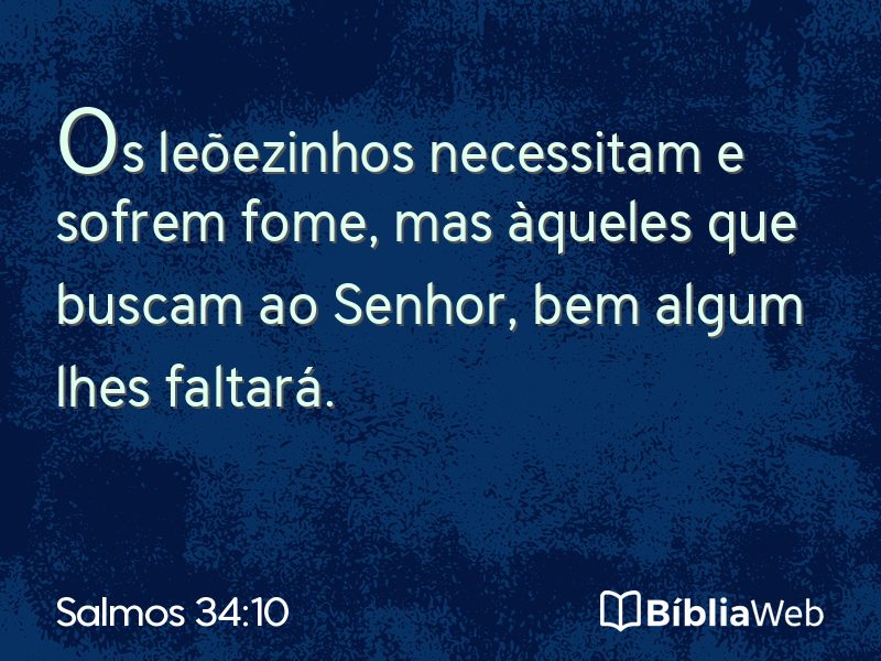 Salmos 34:10 em imagem para compartilhar