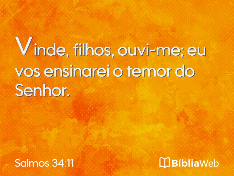 Salmos 34:11 em imagem para compartilhar