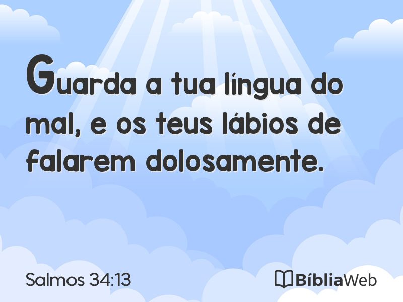 Salmos 34:13 em imagem para compartilhar