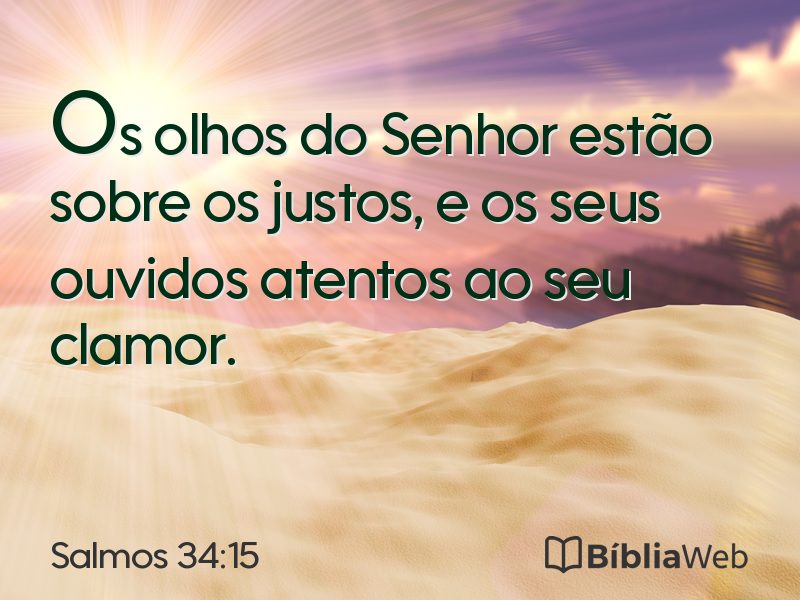 Salmos 34:15 em imagem para compartilhar
