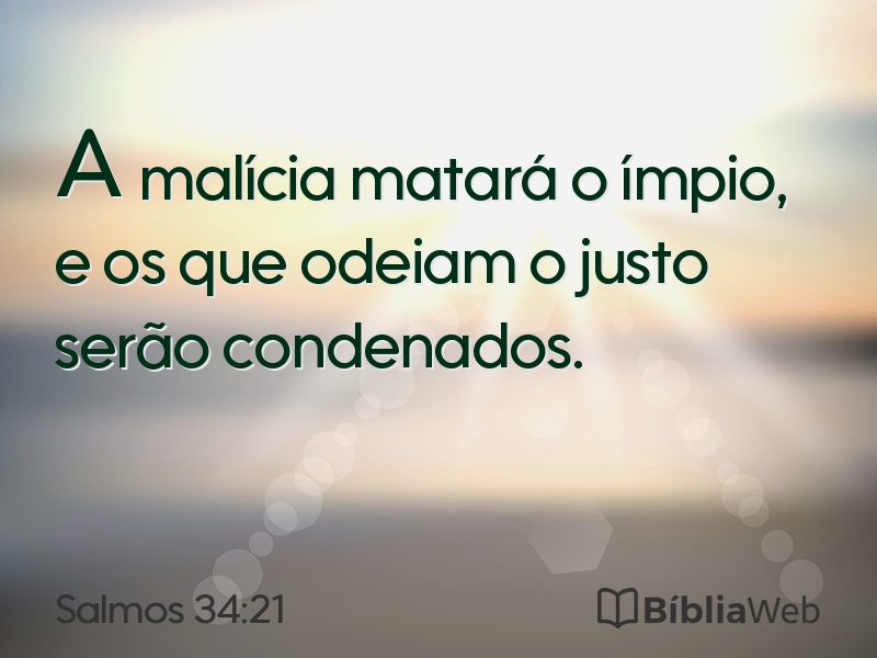Salmos 34:21 em imagem para compartilhar