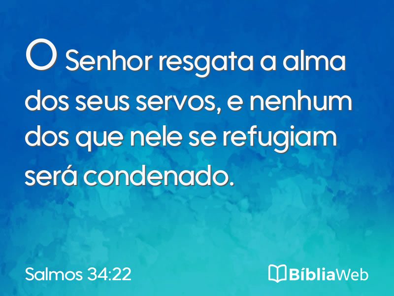 Salmos 34:22 em imagem para compartilhar