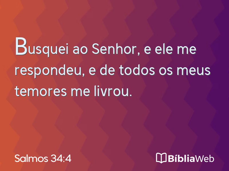 Salmos 34:4 em imagem para compartilhar