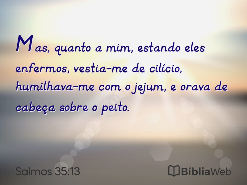 Salmos 35:13 em imagem para compartilhar