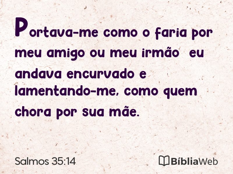 Salmos 35:14 em imagem para compartilhar