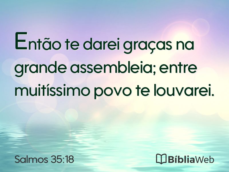 Salmos 35:18 em imagem para compartilhar
