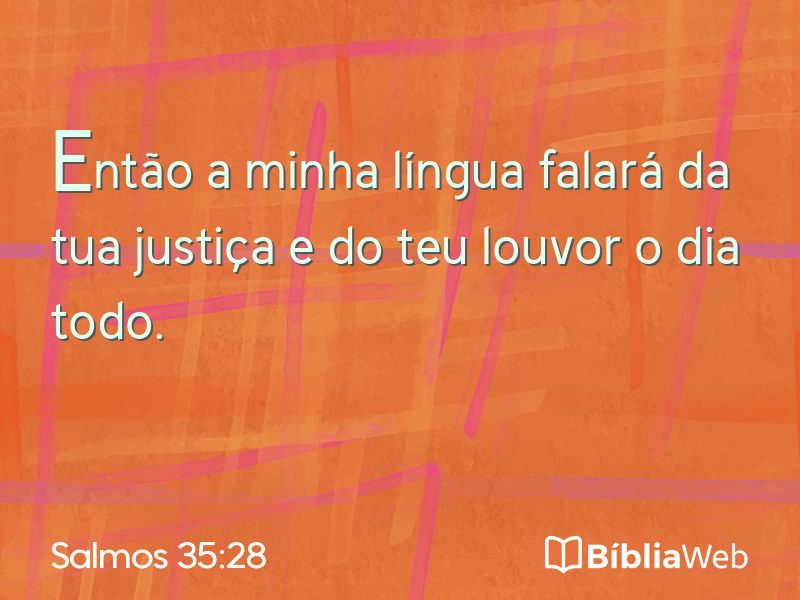 Salmos 35:28 em imagem para compartilhar