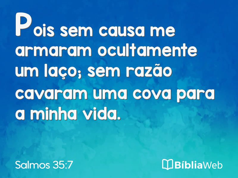Salmos 35:7 em imagem para compartilhar