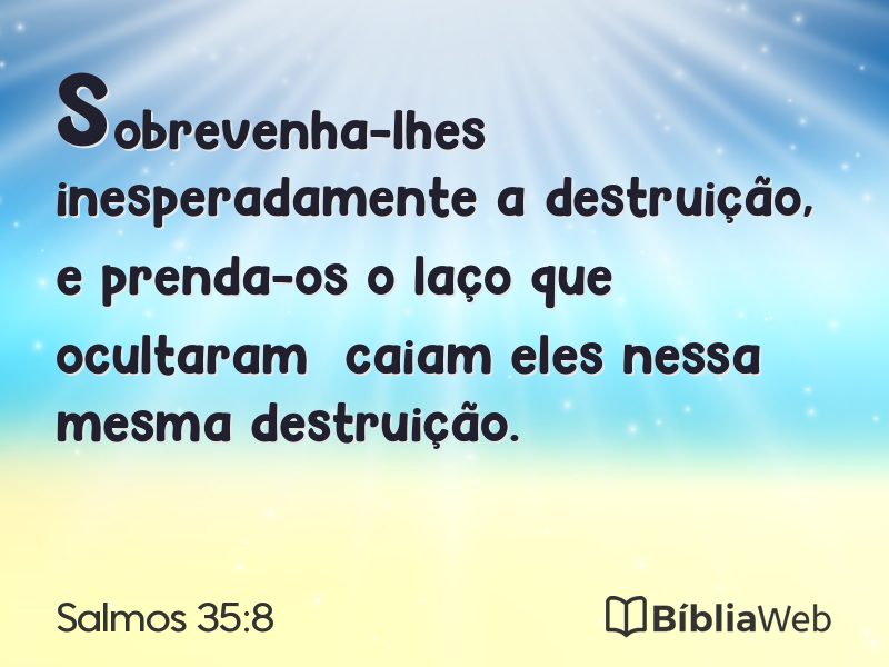 Salmos 35:8 em imagem para compartilhar