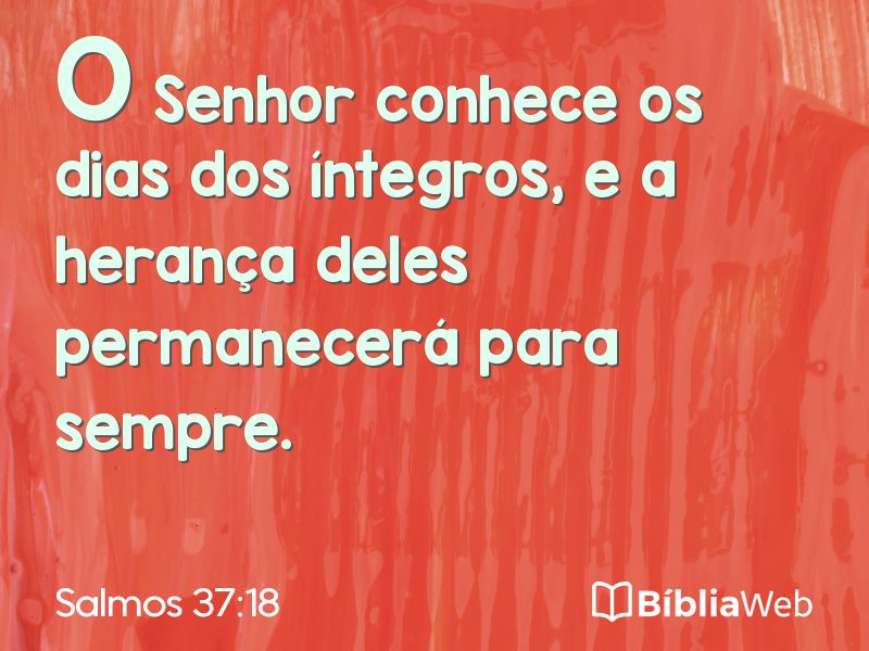 Salmos 37:18 em imagem para compartilhar