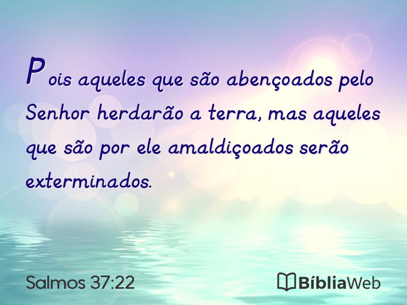 Salmos 37:22 em imagem para compartilhar