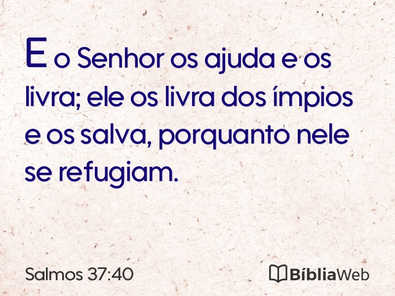 Salmos 37:40 em imagem para compartilhar