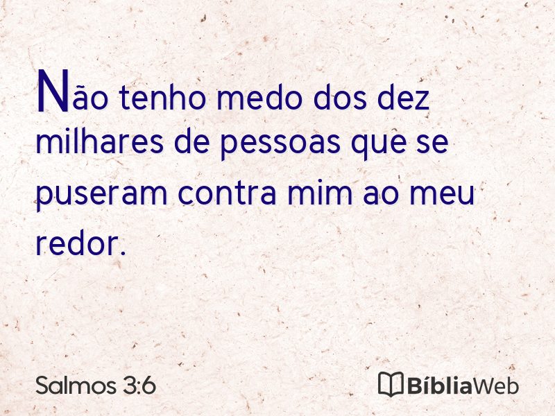Salmos 3:6 em imagem para compartilhar