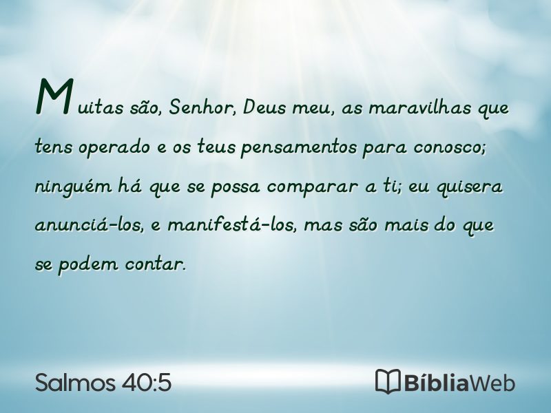 Salmos 40:5 em imagem para compartilhar