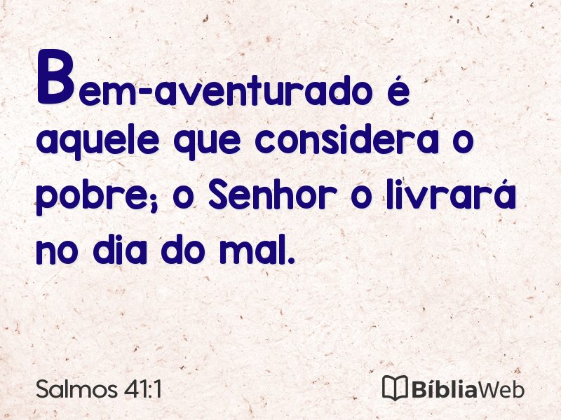 Salmos 41:1 em imagem para compartilhar