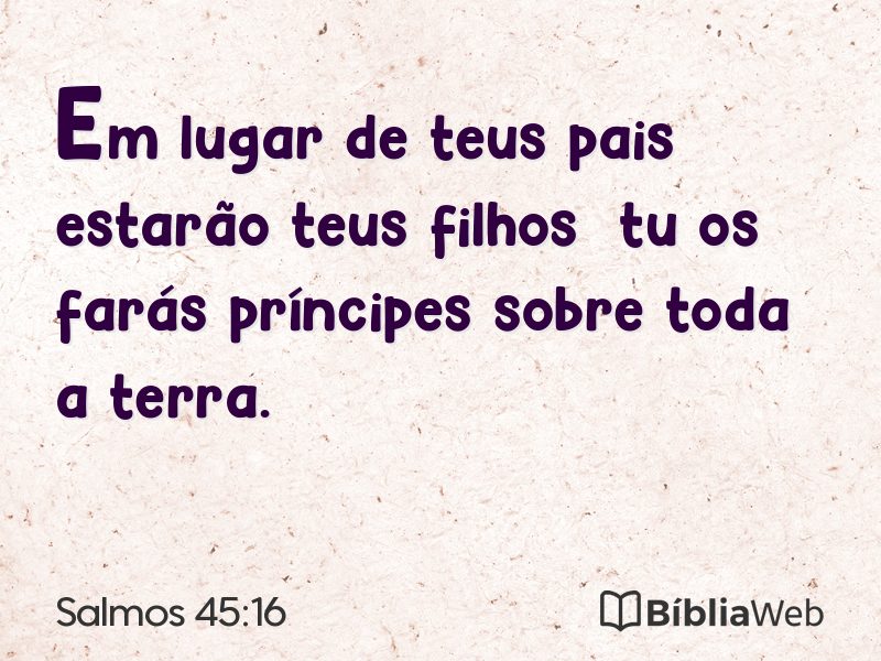 Salmos 45:16 em imagem para compartilhar