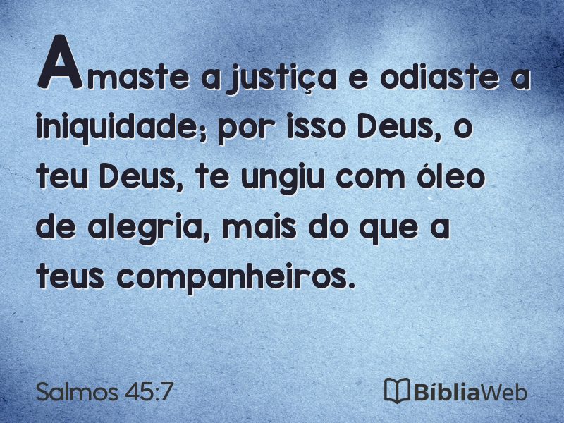 Salmos 45:7 em imagem para compartilhar