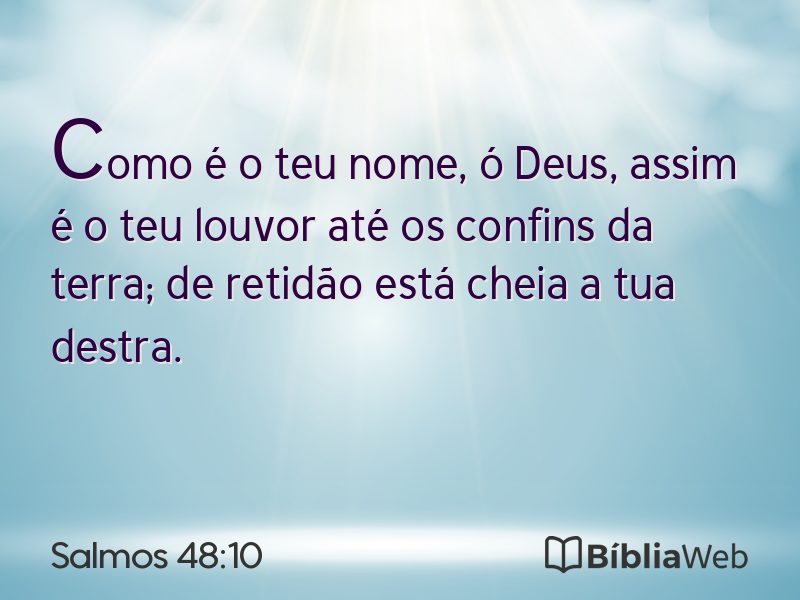 Salmos 48:10 em imagem para compartilhar