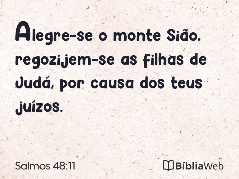 Salmos 48:11 em imagem para compartilhar