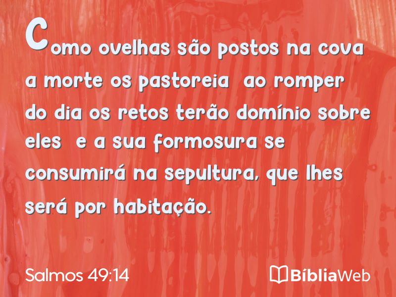 Salmos 49:14 em imagem para compartilhar