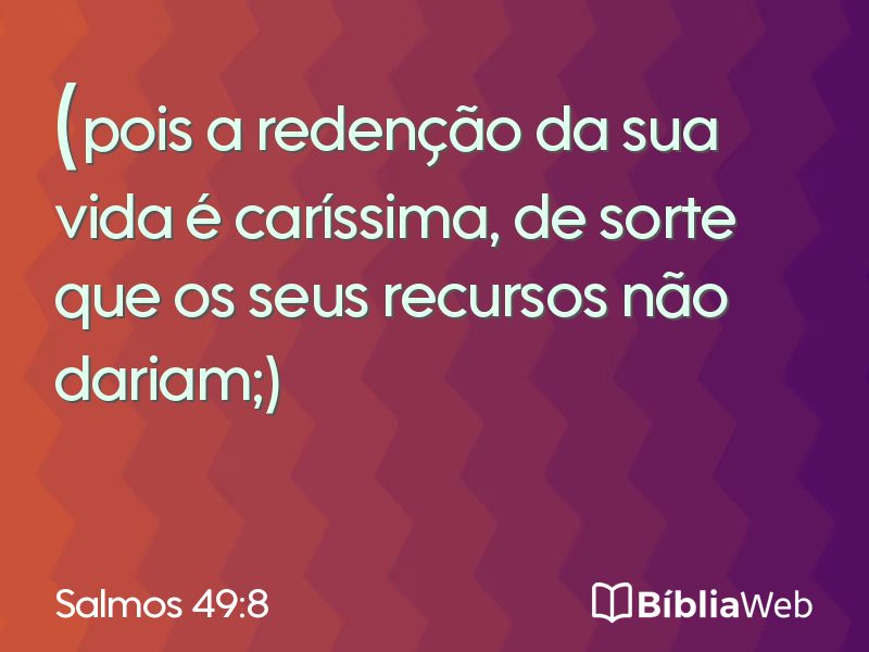 Salmos 49:8 em imagem para compartilhar