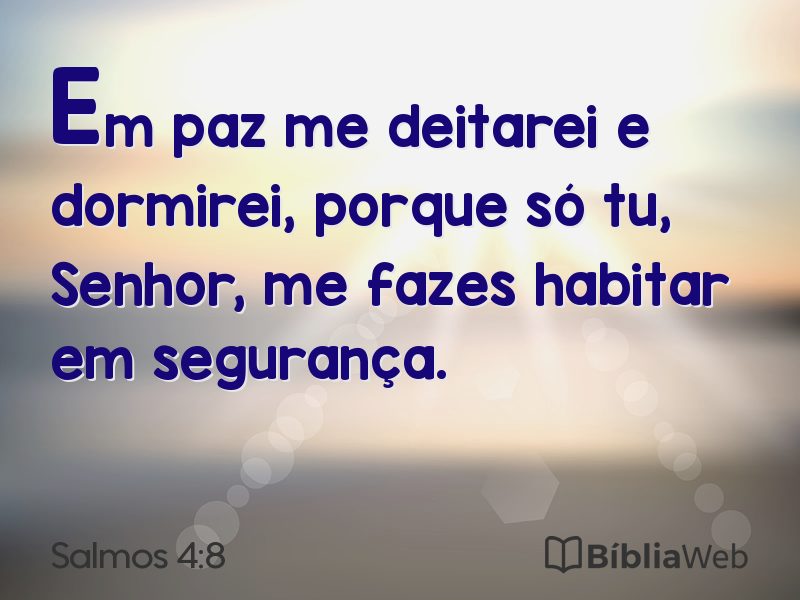 Salmos 4:8 em imagem para compartilhar
