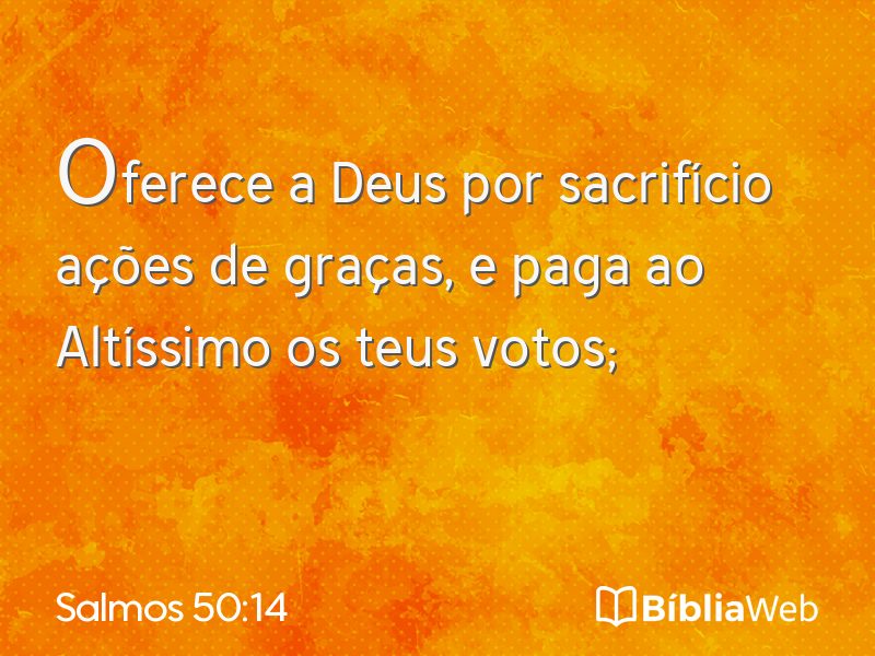 Salmos 50:14 em imagem para compartilhar