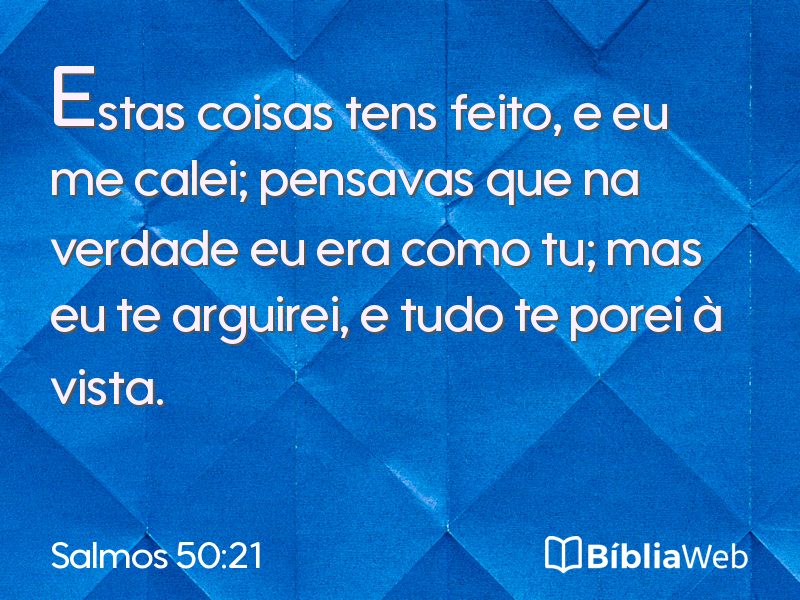 Salmos 50:21 em imagem para compartilhar