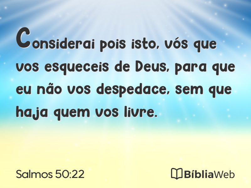 Salmos 50:22 em imagem para compartilhar