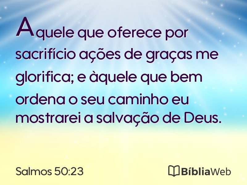 Salmos 50:23 em imagem para compartilhar