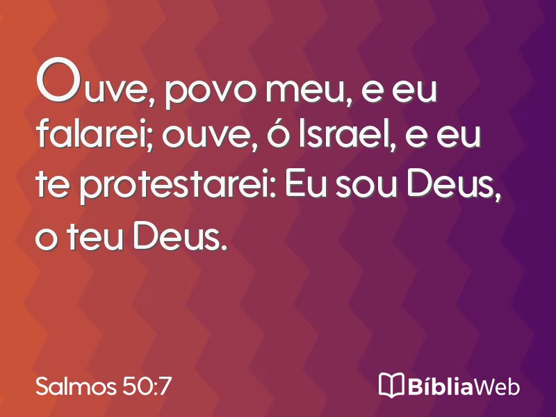 Salmos 50:7 em imagem para compartilhar