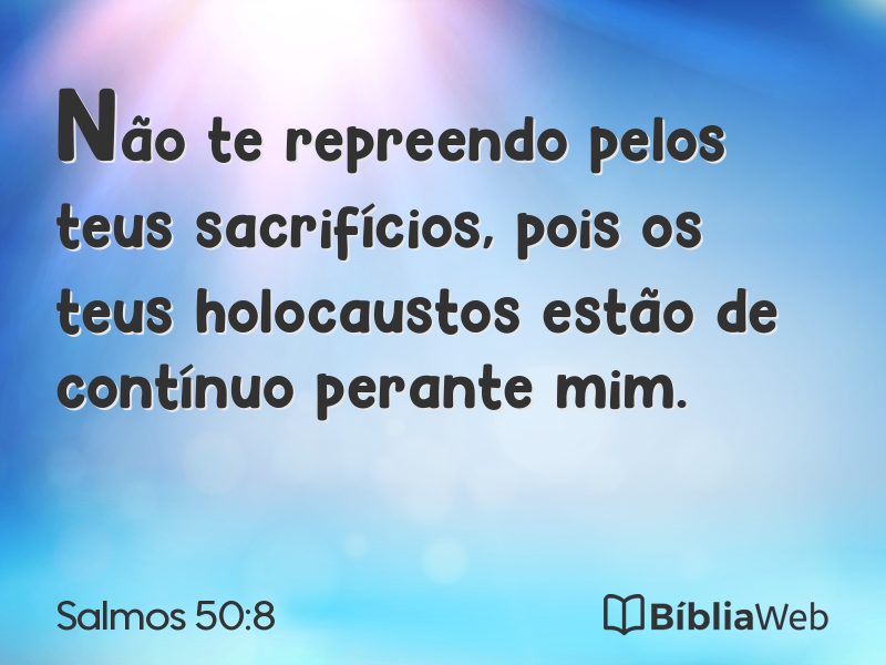Salmos 50:8 em imagem para compartilhar