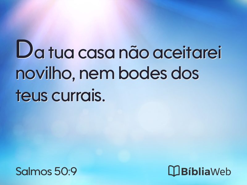 Salmos 50:9 em imagem para compartilhar