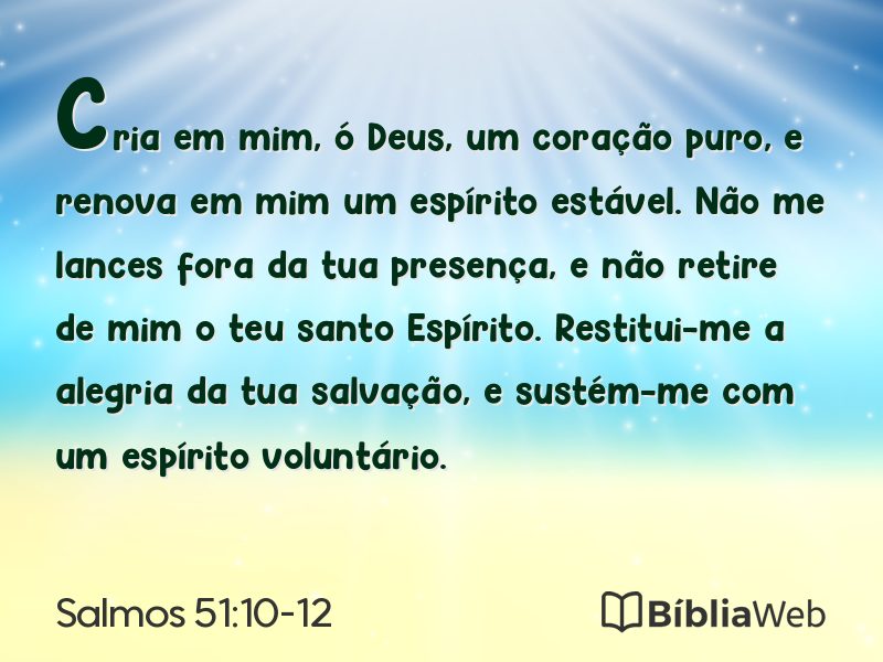 Salmos 51:10-12 em imagem para compartilhar