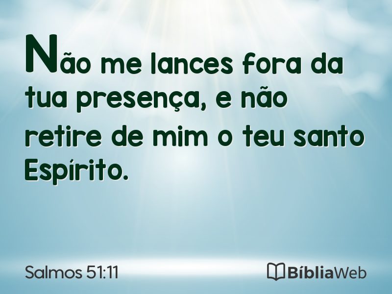 Salmos 51:11 em imagem para compartilhar