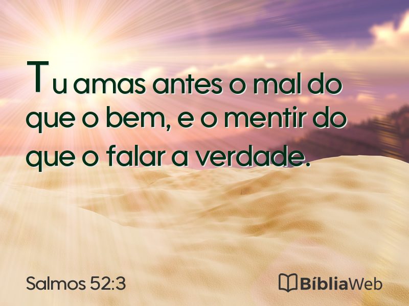 Salmos 52:3 em imagem para compartilhar