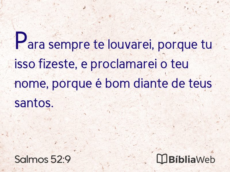 Salmos 52:9 em imagem para compartilhar