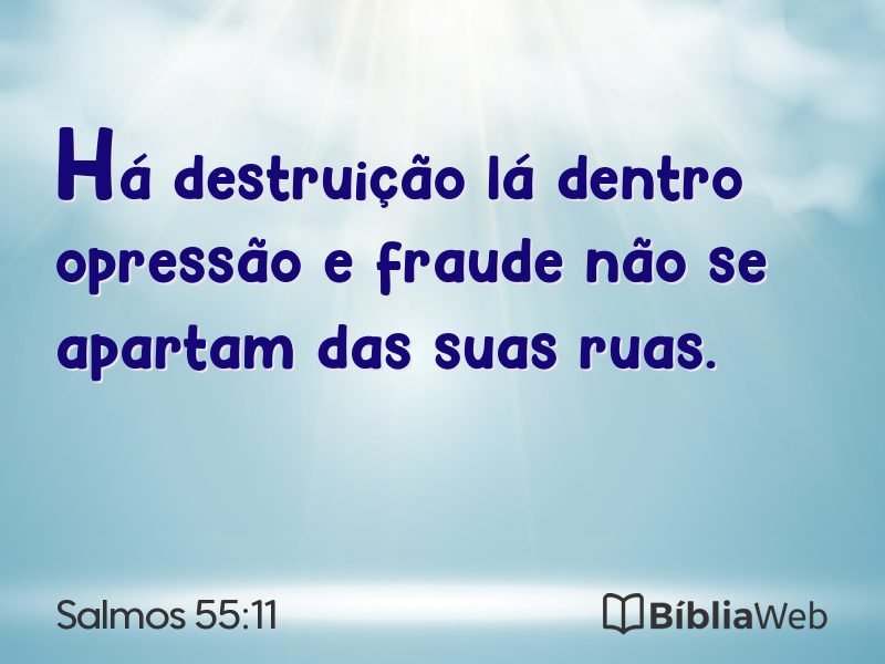 Salmos 55:11 em imagem para compartilhar