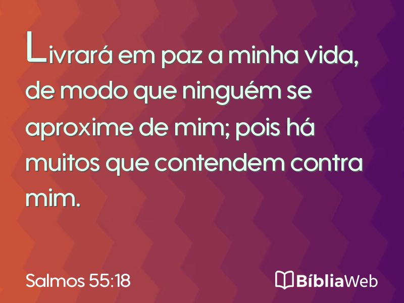 Salmos 55:18 em imagem para compartilhar