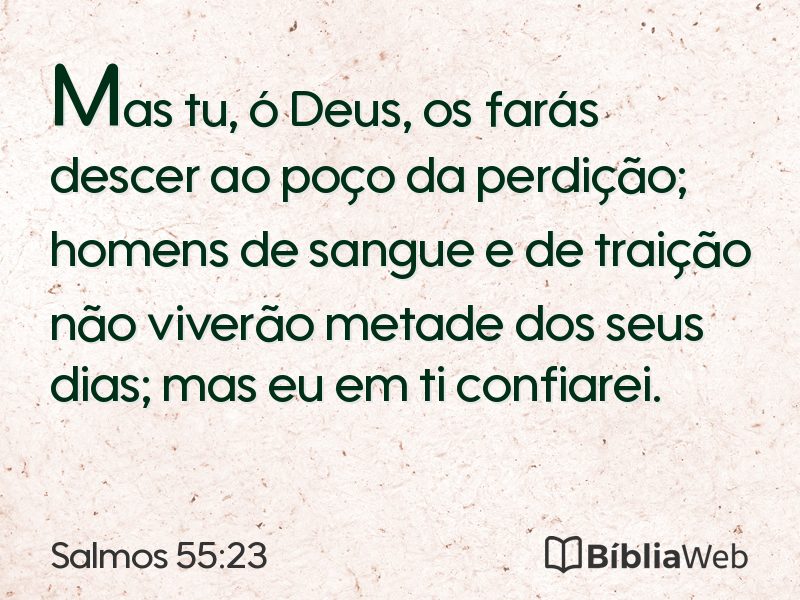 Salmos 55:23 em imagem para compartilhar