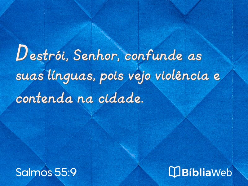 Salmos 55:9 em imagem para compartilhar