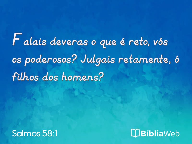 Salmos 58:1 em imagem para compartilhar