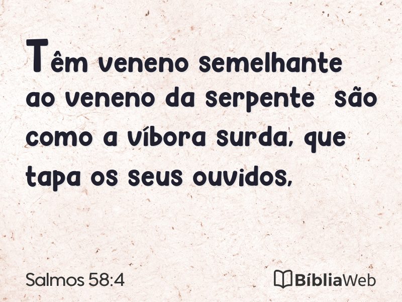 Salmos 58:4 em imagem para compartilhar