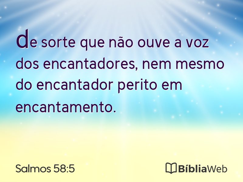 Salmos 58:5 em imagem para compartilhar