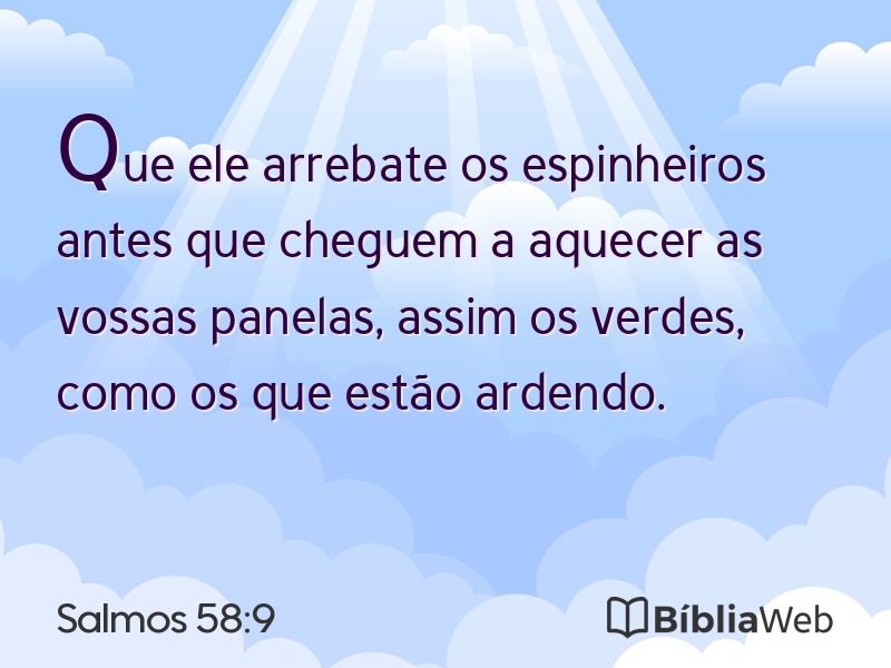 Salmos 58:9 em imagem para compartilhar