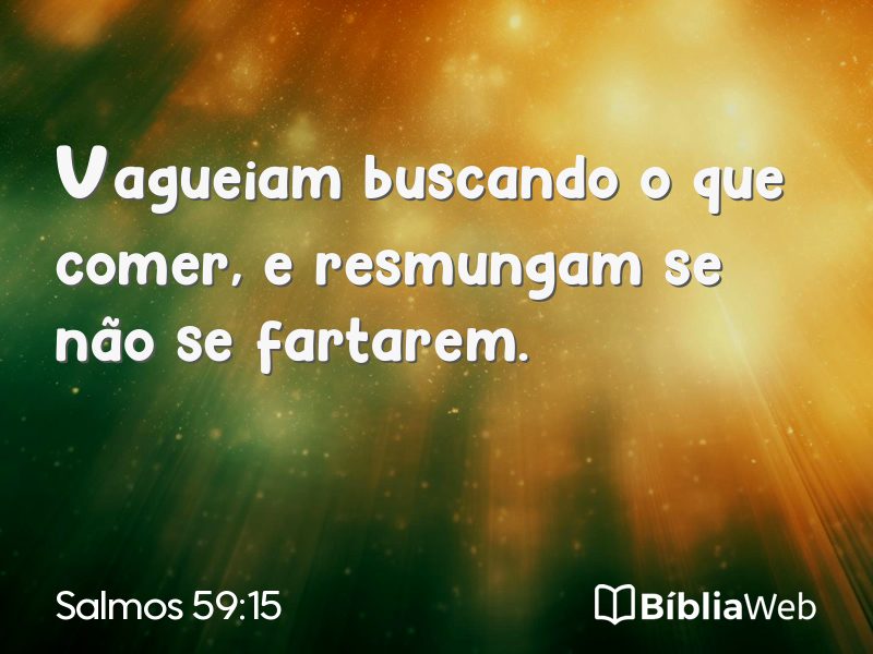 Salmos 59:15 em imagem para compartilhar